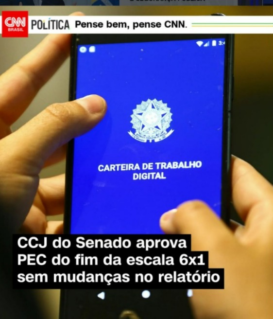 CCJ do Senado aprova PEC do fim da escala 6x1 sem mudanças no relatório
